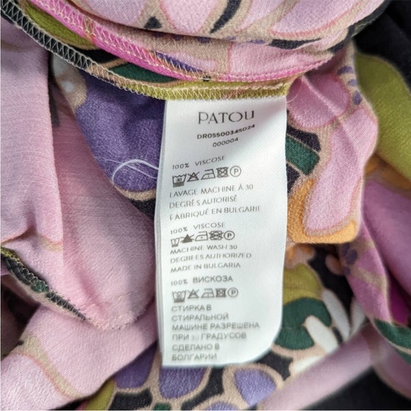 PATOU Floral Print Pleated Maxi Shirt Dress Size 36 US 2 Women's Preowned *flaws - Picture 3 of 9